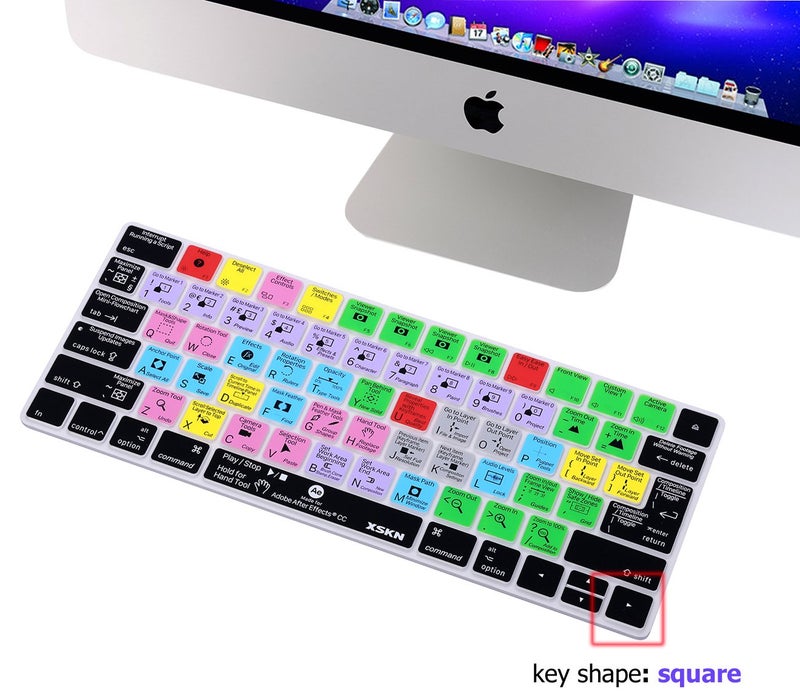 XSKN Magic Keyboard After Effects Shortcut Keyboard Cover, Durable AE Hotkeys Silicone Keyboard Skin for Apple Magic Keyboard MLA22LL/A MLA22B/A A1644 US EU Both - Image 2
